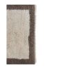 Vintage Organic Wool White and Brown Turkish Shaggy Tulu Rug | Area Rug in Rugs by Vintage Pillows Store