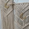 Macrame Wall Hanging With Gold Moon | Wall Hangings by Rosie the Wanderer. Item composed of wood & cotton