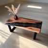 Custom Black Epoxy Coffee Table | Live Edge Walnut Wood | Tables by Ironscustomwood. Item made of walnut