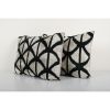 Ikat Velvet Pillow, Silk Lumbar Cushion Cover, Pair Black | Pillows by Vintage Pillows Store