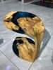 Epoxy Leaf Side Table - Epoxy Coffee Table | Tables by Tinella Collection. Item composed of wood and synthetic in contemporary or art deco style
