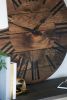 Large Wall Clock, Farmhouse style, Solid Pine stained dark | Decorative Objects by Hazel Oak Farms. Item composed of walnut