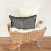 Woven Black Dots with White Lumbar Pillow 13x20 | Pillows by Vantage Design