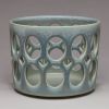 Cylindrical Oval Openwork Bowl | Decorative Bowl in Decorative Objects by Lynne Meade. Item composed of stoneware