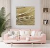 3D gold leaf canvas sculptural wall art painting gold metal | Oil And Acrylic Painting in Paintings by Berez Art. Item composed of canvas