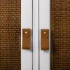 Small Leather Pull [V'ed End] | Hardware by Keyaiira | leather + fiber | Artist Studio in Santa Rosa. Item composed of leather