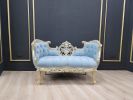 French Style Settee / Powdered Gold Leaf Finish/Hand Carved | Love Seat in Couches & Sofas by Art De Vie Furniture