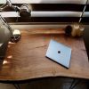 Walnut Computer Solid Wood Desk | Tables by Ironscustomwood. Item made of walnut & steel