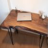 Walnut Computer Solid Wood Desk | Tables by Ironscustomwood. Item made of walnut & steel
