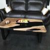Custom Black Epoxy Coffee Table | Live Edge Walnut Wood | Tables by Ironscustomwood. Item made of walnut