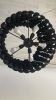 Modern Custom 24x19 Inch Black Macrame Chandelier - Stylish Bohemian Design Accent Piece | Chandeliers by RavaTapestryArt