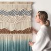 Macrame Fiber Art - Mountain Peaks | Wall Hangings by Rianne Aarts / Teddy and Wool Studio. Item made of cotton & fiber