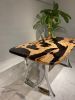 Olive Epoxy Table, Custom Resin Table, Dining Table | Tables by Tinella Wood. Item composed of wood & metal compatible with contemporary and art deco style