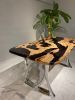 Olive Epoxy Table, Custom Resin Table, Dining Table | Tables by Tinella Collection. Item composed of wood & metal compatible with contemporary and art deco style