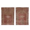 Set of Two Distressed Turkish Small Rug, Kitchen Sink Rug | Runner Rug in Rugs by Vintage Pillows Store. Item composed of cotton and fiber