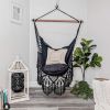 Black Crochet Hammock Chair | NINA BLACK | Chairs by Limbo Imports Hammocks. Item made of wood with cotton