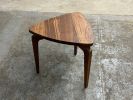 Modern Triangular Side Table: Hand-Sculpted Leg End Table, USA made | Tables by Marco Bogazzi