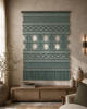 Turquoise Blue Textile Artwork - PALLAVI | Wall Hangings by Rianne Aarts / Teddy and Wool Studio