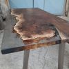 Walnut Clear Epoxy Resin Table, Custom River Table | Dining Table in Tables by Ironscustomwood. Item made of walnut