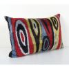 Ikat Colorful Pillow Cover - Handloom Silk Pastel Velvet Lum | Cushion in Pillows by Vintage Pillows Store