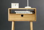 Mid-Century Bedside Table / Nightstand in Solid American Oak | Storage by Manuel Barrera Habitables. Item made of oak wood
