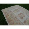 Vintage Hand-Knotted Orange Low Pile Wool Oushak Rug | Area Rug in Rugs by Vintage Pillows Store. Item composed of fabric and fiber