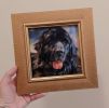 Custom pet portrait painting original, Black dog painting | Oil And Acrylic Painting in Paintings by Natart. Item made of canvas & synthetic compatible with contemporary style
