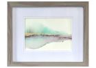Framed Abstract Watercolor Landscape: Coastal Wall Art (5x7 Matted to 8x10) | Paintings by Susi Schuele Art