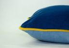 color block velvet pillow // blue velvet cushion // blue | Pillows by velvet + linen