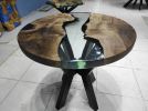 Epoxy Coffee Table 24" Diameter, Round Walnut Wood | Dining Table in Tables by LuxuryEpoxyFurniture. Item composed of wood & synthetic