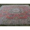 Area Rug, Distressed Antique Oushak Rug, Large Vintage Rug | Rugs by Vintage Pillows Store. Item composed of cotton and fiber