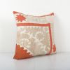 Unique Beige Suzani Pillow Cover, Tribal Couch Pillow, 1960s | Cushion in Pillows by Vintage Pillows Store