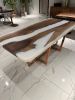 White Epoxy Table - White Resin Table - Custom Dining Table | Tables by Tinella Wood. Item composed of wood and metal in contemporary or art deco style