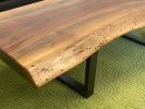 Live Edge Black Walnut Coffee Table with Steel Tube Legs | Tables by Carlberg Design. Item made of walnut & steel compatible with minimalism and country & farmhouse style