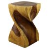 Haussmann® Big Twist Wood Stool Table 12 in SQ x 20 in H | Chairs by Haussmann®