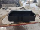 Nero Marquina Marble Sink: Rectangle Wall Mount Washbasin (16x24x5) | Water Fixtures by AEGEAN MARBLE ARTISAN ATELIER