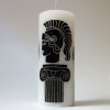 White Tall Greek-Roman Design pillar candle | Ornament in Decorative Objects by Agora Home. Item composed of synthetic in minimalism or contemporary style