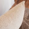 Cream and Beige Embroidered Stitch on Linen Pillow Set of 2 - 20x36 | Pillows by Vantage Design