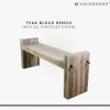 Haussmann® Teak Block Bench 48 x 12 x 19 inch High KD | Benches & Ottomans by Haussmann®