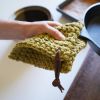 Pot Holder [Cord Strap] | Tableware by Keyaiira | leather + fiber. Item made of cotton with fiber