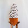 White Wool with Striations Capped with Orange Felt Wool Pillow 20x20 | Pillows by Vantage Design