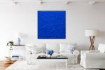 Blue 3d wall art minimalist | Oil And Acrylic Painting in Paintings by Berezart. Item composed of canvas compatible with minimalism and mid century modern style