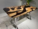 Olive Epoxy Table, Custom Resin Table, Dining Table | Tables by Tinella Collection. Item composed of wood & metal compatible with contemporary and art deco style