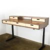 The Gemini Desk | Tables by ROMI. Item made of oak wood with metal works with minimalism & mid century modern style
