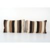 Vintage Matching Striped Organic Hemp Kilim Pillow, Handwove | Cushion in Pillows by Vintage Pillows Store