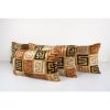 Colorful Ikat Velvet Pillow - Set of Two Lumbar Silk Cushion | Pillows by Vintage Pillows Store