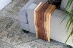 Live Edge Walnut Waterfall Armrest Sofa Table - Extra Long | Side Table in Tables by Hazel Oak Farms. Item made of walnut