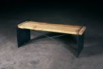 Live Edge Cedar & Steel Bench | Benches & Ottomans by Urban Lumber Co.. Item made of steel