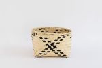 Handmade Rattan Storage Basket | Stripe Noir | Storage by NEEPA HUT