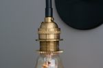 Industrial Sconce - Bare bulb Light - Model No. 8064 | Sconces by Peared Creation. Item made of brass